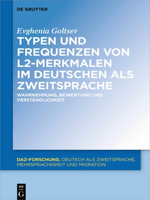 cover image of Typen und Frequenzen von L2-Merkmalen im Deutschen als Zweitsprache